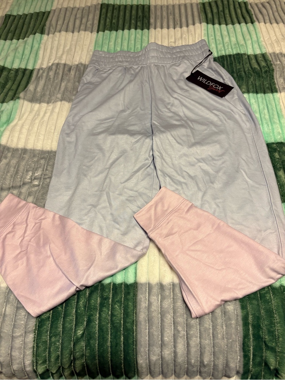 NWT Wildfox Sport Womens Joggers Size XS Blue Pink Sweat Pants Rayon Stretch